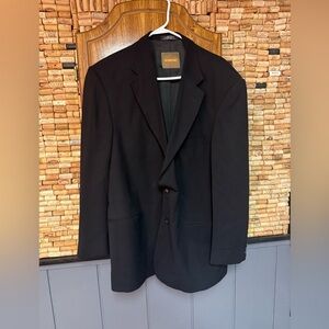 J Ferrar Black 100% Pure New Wool 2-button sports coat / blazer sz 44
